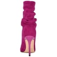 thumbnail image 2 of NINE WEST Womens Pink Ruched Padded Jenn Pointed Toe Stiletto Leather Dress Booties 6 M, 2 of 4