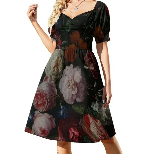 Vestido de noche Dutch Midnight Garden I de manga corta para mujer