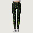 thumbnail image 2 of Arlun Patrick's Day Leggings for Women Elastic High Waisted Tummy Control Printed Slim Tights Pants Shamrock Irish Clover Soft Comfortable Yoga Sports Casual Pants Black3 XL, 2 of 7
