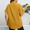 thumbnail image 7 of Women's Plus Tops Short Sleeve Loose Fit Casual Shirts Pullover Blouses Yellow,XL, 7 of 7