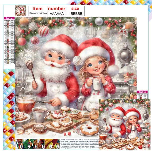 5D DIY Taladro Cuadrado Diamante Pintura Navidad Kit 30x30cm