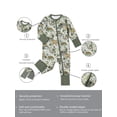 thumbnail image 3 of WIBACKER Bamboo Viscose Baby Convertible Footie Pajamas, Sleep and Play Footed Zipper Sleeper for Baby Boys - 1PCS Green Dinosaur, 3 of 10