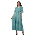 thumbnail image 1 of Moomaya Robe d'Été Décontractée en Coton Slub Imprimé pour Femmes, Robe de Cocktail, 1 of 4
