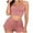 Pink, variant on WIZUTIZ Short Pajama Set for Women Retro Leisure 2 Piece Pajama Set Tank Top&Shorts Crew Neck Stretch Elastic Shorts Solid Ribbed Racerback Croped Tops Ruffled Drawstring Shorts Pajamas Black
