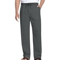 thumbnail image 3 of Horkkom Mens Linen Pants Elastic Waist Solid Color Pants Summer Breathable Casual Pants with Pockets Drawstring XXXL, 3 of 7