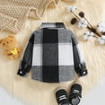 thumbnail image 5 of UAYOTSE Kids Little Boys Girls Baby Red Plaid Flannel Long Sleeve Button up Flannel Shirt Plaid Tops Girl Boy Clothes(4-5 Years,T1-Black), 5 of 9