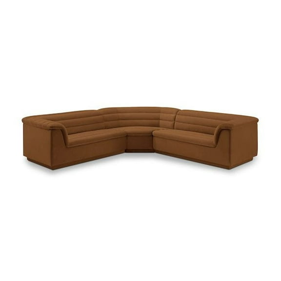 Meridian Furniture Cascade Saddle Velvet Fabric Modular Sectional