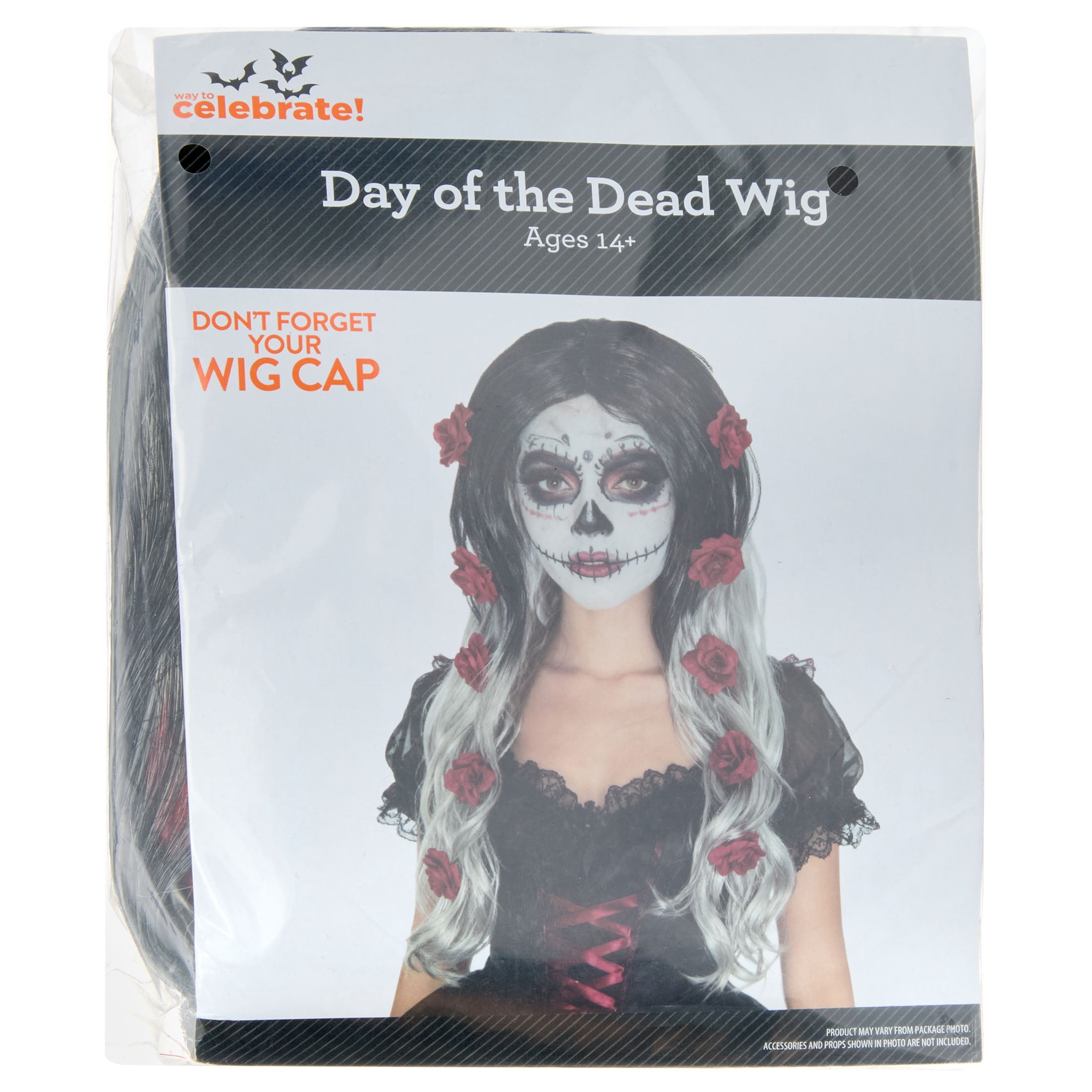 Day of the Dead Wig Costume Accessory for Adults, Multicolor, Halloween by Way To Celebrate