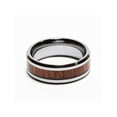 thumbnail image 2 of Metals Jewelry Men / Women 8mm Tungsten Carbide Rosewood Inlay Wedding Ring Comfort Fit Size 10, 2 of 5