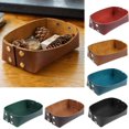 thumbnail image 4 of FYBTOF Leather Jewelry Valet-Tray Dice Tray Entryway Table Tray Bedside-Nightstand Desk Tray Travel Dish Plate Dice Tray-Desktop Storage Box Leather Tray Valet-Tray for Key Wallet-Rings-4872, 4 of 5
