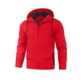 thumbnail image 6 of Winter Jacket for Men Windproof Long Sleeve Hooded Solid Color Outdoor Sport Rain Jacket Winter Warm Lightweight Mountaineering Cycling Work Coat, 6 of 6