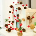 thumbnail image 3 of HEVIRGO Christmas String Light Pineneedle Pinecone Red Berries Pompoms Mushroom Santa Claus Card Window Dressing Battery Operated Xmas Party Tree Hanging Pendant Party Supplies, 3 of 10