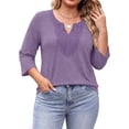 thumbnail image 5 of Fantaslook 3/4 Sleeve Womens Plus Size Tops V Neck Lace Blouses Casual Tunic Shirts L-5XL, 5 of 9