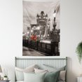 thumbnail image 4 of Black and White Tapestry, London Theme Tower Bridge in the Famous City Urban Life Scenery Europe, Wall Hanging for Bedroom Living Room Dorm Decor, 40W X 60L Inches, Taupe Grey Red, by Ambesonne, 4 of 5