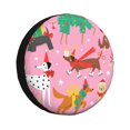 thumbnail image 1 of Fotbe Different Dogs Christmas Funda de Llanta de Repuesto con Estampado, Engrosada, Ajuste Universal para Jeep, Remolque, RV, SUV, Camión-16 inch, 1 of 6