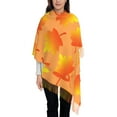 thumbnail image 4 of Cauagu Fall Maple Leaves Print Women Wrap Shawl tassels Scarves Retro Scarf 77.6"X28.3", 4 of 8