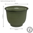 thumbnail image 4 of Sunnydaze Michael 14.5" x 14.5" x 11.25" Round Sage Metal Outdoor Planter 2-Count, 4 of 10