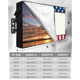 thumbnail image 2 of 4th of July Outdoor TV Cover 30 to 32 Inch Weatherproof, Independence Day USA Flag Star Red Stripes 600D Oxford TV Covers with Waterproof Zipper, Outside Flat TV Screen Protector Size 30"Wx19"Hx4.5"D, 2 of 7