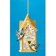 thumbnail image 4 of The Bradford Exchange Cozy Cottages Birdhouse Christmas Decor Ornaments Set of 3 with Cardinals, Goldfinches and Chickadees 3.5" - 4" Tall, 4 of 5