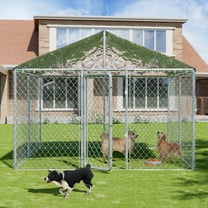 Haverchair Large Dog Kennel Outside with Roof, 9.8 x 9.8 x 6.5FT Outdoor Dog Kennel Cage Run Heavy Duty Dog Playpen Pen with Secure Lock, 118.1"x118.1"x82.6"