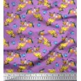 thumbnail image 1 of Soimoi Purple Rayon Fabric Flowers & Mix Fruits Printed Craft Fabric by the Yard 56 Inch Wide, 1 of 1