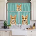 thumbnail image 2 of Sunglasses Corgi Curtain Valances Set Retro Funny Corgi Green Background Kitchen Curtains 24&nbsp;inch Length Rod Pocket Valance and Tiers 3 Piece Set Small Bedroom Bathroom Laundry Decor, 2 of 9
