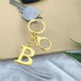 thumbnail image 2 of dajkiuy Gold Initial Letter Keychain for Women Bag Charms for Handbags Metal Alphabet Keychain, B, 2 of 6