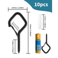 thumbnail image 2 of 10 PCS Hanger Hooks with Safety Buckle, Windproof Screw Hooks for Hanging Outdoor String Lights, Ceiling Outdoor Hooks for Hanging Plants, Christmas Lights & Patio Lights, Black, 2 of 8