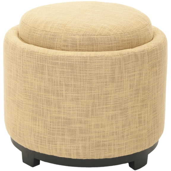 SAFAVIEH Chelsea Round Tray Ottoman Gold