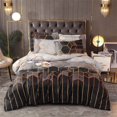 thumbnail image 1 of 3pcs Colorful Striped Print Reversible Print Duvet Cover King Queen Bedding Set Geometry Quilt Cover Polyester Comforter Cover, 1 of 7