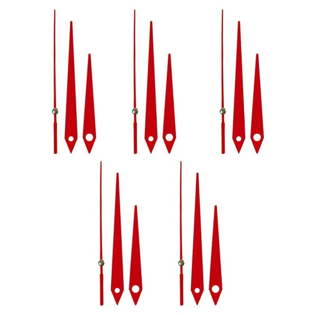 Clock Movement Mechanism, Non Ticking Hands, Replacement Clock Hands Kit Made of Aluminum, DIY Clock Parts Replacement for Clock Repair, 5 Sets of Red