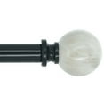 thumbnail image 2 of MERIVILLE 1-Inch Diameter Single Window Treatment Curtain Rod, Spanish White Marble Ball Finial, 28-inch to 48-inch Adjustable, Royal Gold, 2 of 4