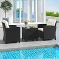 thumbnail image 4 of Costway 3 PCS Patio Furniture Set with Tempered Glass Coffee Table Washable Cushions Off White, 4 of 10