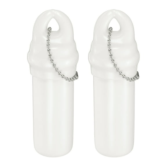 2 Pack Floating Keychain, Float Key Ring Holder with Waterproof Container, Float Key Pendant for Boating, Fishing, Water Sports, White