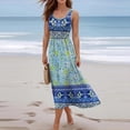 thumbnail image 2 of BRGZLK Sleeveless Dress For Women Square Neck 2026 Summer Boho Floral Maxi Dress Casual Flowy Beach Vacation Tank Long Sundresses, 2 of 7