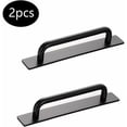 thumbnail image 3 of Tiradores autoadhesivos Tiradores autoadhesivos para puertas y ventanas de 2 piezas Tiradores para puertas a presión Tiradores de aluminio autoadhesivos Tiradores para muebles (negro) RUIOIU, 3 of 5
