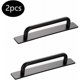 thumbnail image 3 of Tiradores autoadhesivos Tiradores autoadhesivos para puertas y ventanas de 2 piezas Tiradores para puertas a presión Tiradores de aluminio autoadhesivos Tiradores para muebles (negro) RUIOIU, 3 of 5