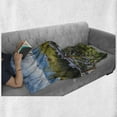 thumbnail image 6 of Farmland Soft Flannel Fleece Throw Blanket, Idyllic Scene with Tree Trunk Plank and Snow Mountain Range the Alps Photo, Cozy Plush for Indoor and Outdoor Use, 60" x 80", Green Blue, by Ambesonne, 6 of 6