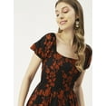 thumbnail image 5 of Moomaya Womens Printed Maxi Dress, Viscose Rayon Short Puff Sleeve Dresses, 5 of 8