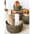 thumbnail image 3 of LE TAUCI Plant Basket, 10.2 Inch Black Flower Woven Seagrass Belly Planter Basket, 3 of 10