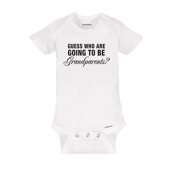 Guess who are going to be Grandparents? surprise baby birth pregnancy announcement - White Newborn Size (0-3 Mos) Unisex Baby Bodysuit