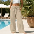 thumbnail image 6 of Certgust Hot Sales Under $25 Pants Pants for Women Wide Leg Flowy Palazzo Elastic Waist Drawstring with Pockets Summer Beach Vacation Clothes, 6 of 8