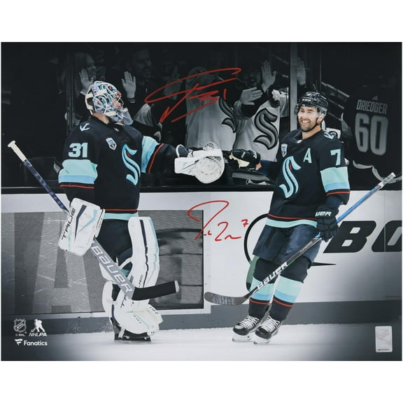 Philipp Grubauer and Jordan Eberle Seattle Kraken Autographed 16" x 20" Dual Photograph - Fanatics Authentic Certified
