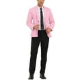 thumbnail image 2 of INSPIRE CHIC Men's Suit Jacket Notched Lapel Long Sleeve Single Vent Back One-Button Blazer 42 Light Pink, 2 of 6