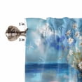 thumbnail image 5 of Bedroom Curtains 63 Inches length, Spring Floral Window Treatment Curtain Drapes, Coastal Blue Oil Painting Botanical Daisy Rod Pocket Curtain Panels for Living Room Kitchen, 42"x63", 2 Panels, 5 of 7