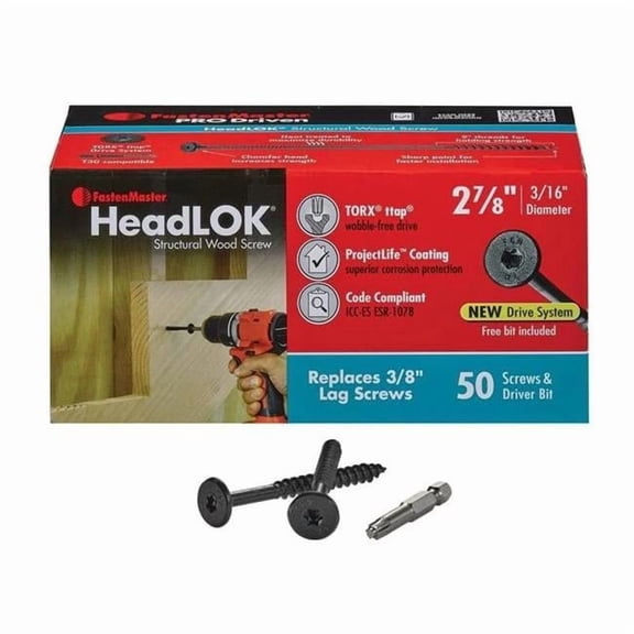 OMG 5061109 2.875 in. Torx Tap T30 Coarse Structural Wood Screws - Pack of 50