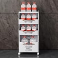 thumbnail image 3 of Laundry Basket with Wheels,Rolling Folding Laundry Hamper,utility cart,Kitchen storage Cart,Stackable Storage Bins Open Front,Dirty Clothes Hamper,Plastic laundry room organization, 3 of 6