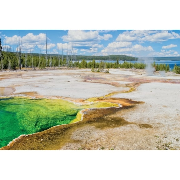 Posterazzi DPI1869045 Yellowstone National Park United States of America - the West Thumb Area with Yellowstone Lake In the Distance Poster Print, 18 x 12