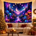 thumbnail image 3 of Bioluminescent Forest Night With Upper Portion Large Textured, Mystical Fantasy for Space Lovers, Galaxy Room Decor, Mother's Day Gift, Tapestry Wall Hanging for Bedroom and Dorm, 3 of 7