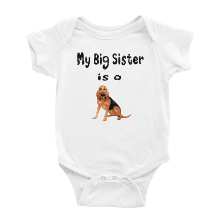 

My Big Sister Is A Bloodhound Dog Cute Newborn Clothes For Boy Girl Unisex